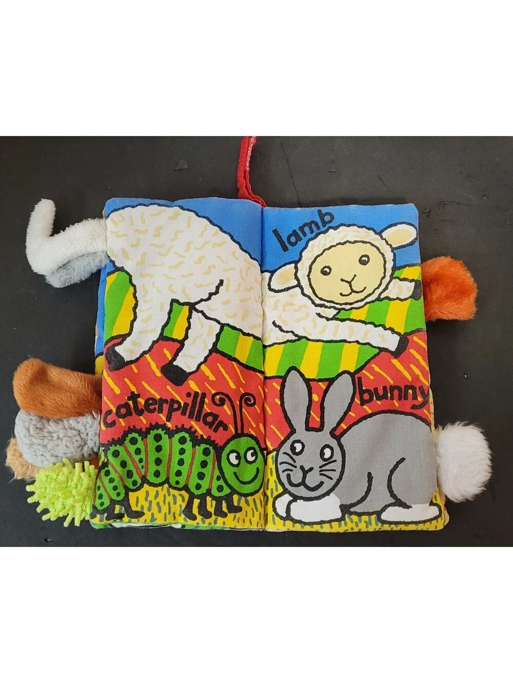 Jellycat Fluffy Tails Soft Book Animals Sensory Developmental Crinkle Noises